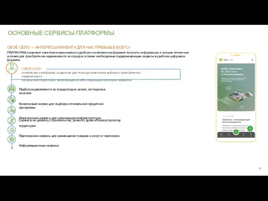 ОСНОВНЫЕ СЕРВИСЫ ПЛАТФОРМЫ 4 СВОЁ СЕЛО — ИНТЕРЕСЫ КЛИЕНТА ДЛЯ