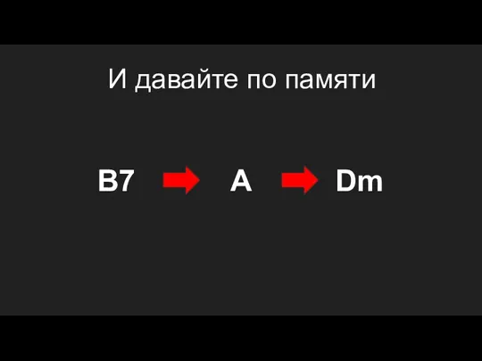 B7 A Dm И давайте по памяти