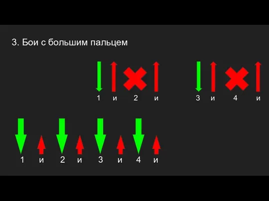 3. Бои с большим пальцем 1 и 2 и 3