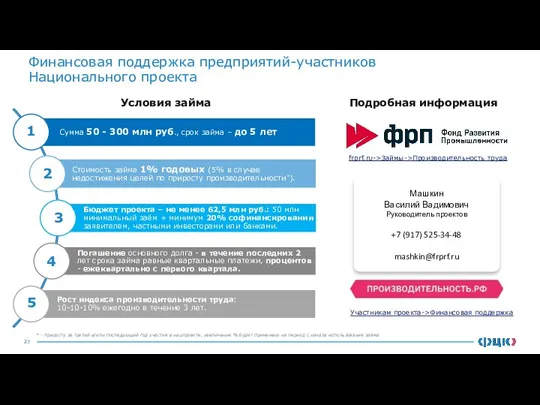 Финансовая поддержка предприятий-участников Национального проекта * - приросту за третий