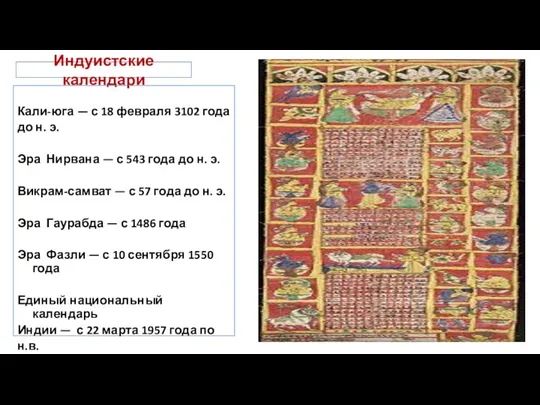 Индуистские календари Кали-юга — с 18 февраля 3102 года до н. э. Эра