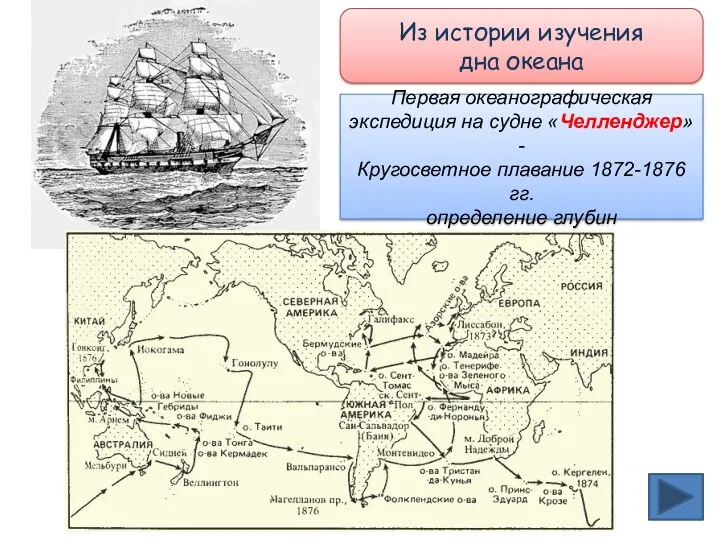 Из истории изучения дна океана Первая океанографическая экспедиция на судне
