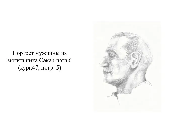 Портрет мужчины из могильника Сакар-чага 6 (кург.47, погр. 5)