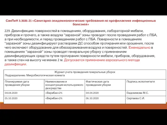 СанПиН 3.3686-21 «Санитарно-эпидемиологические требования по профилактике инфекционных болезней»