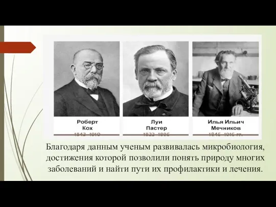 Благодаря данным ученым развивалась микробиология, достижения которой позволили понять природу