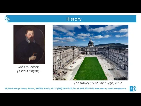 History Robert Rollock (1555-1598/99) The University of Edinburgh, 2022 .