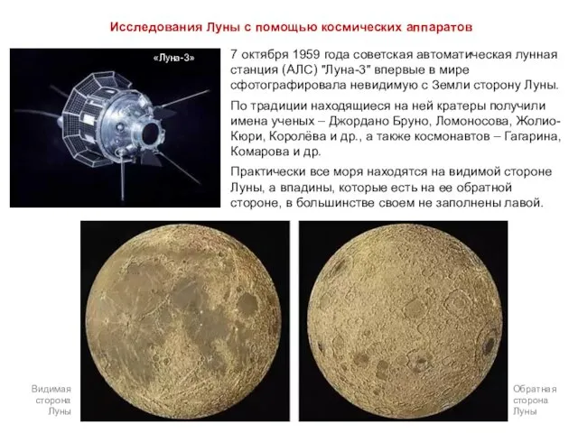 Исследования Луны с помощью космических аппаратов 7 октября 1959 года