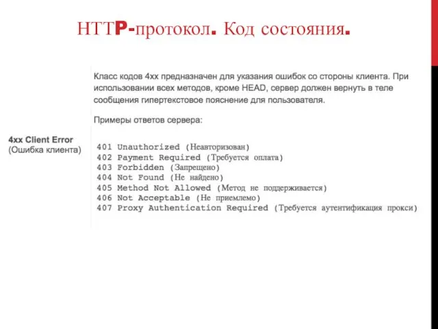 НТТP-протокол. Код состояния.