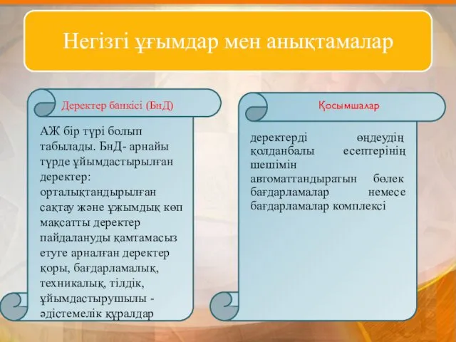 Деректер банкісі (БнД) Қосымшалар АЖ бір түрі болып табылады. БнД-