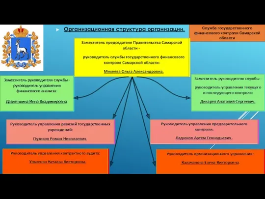 Организационная структура организации. Служба государственного финансового контроля Самарской области
