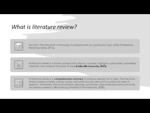 What is literature review?​