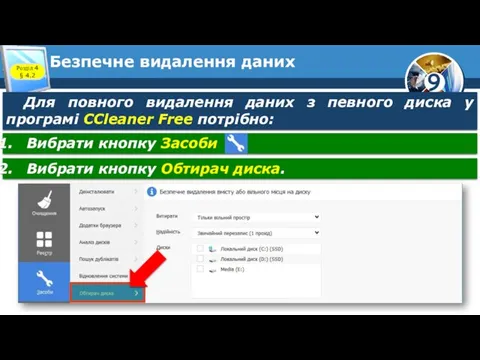 Безпечне видалення даних Розділ 4 § 4.2 Для повного видалення