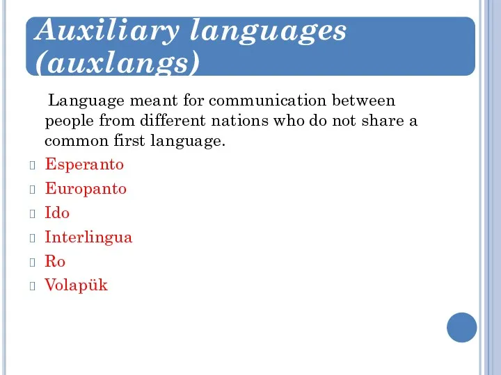 Language meant for communication between people from different nations who