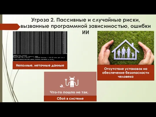 Угроза 2. Пассивные и случайные риски, вызванные программной зависимостью, ошибки