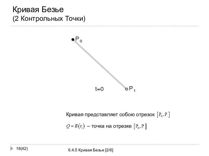 Кривая Безье (2 Контрольных Точки) (42) 6.4.5 Кривая Безье [2/6]