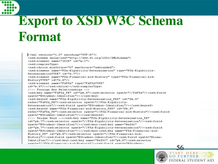 Export to XSD W3C Schema Format