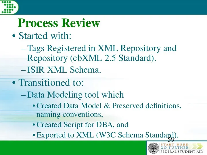 Process Review Started with: Tags Registered in XML Repository and