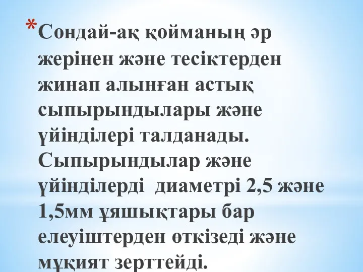 Сондай-ақ қойманың әр жерінен және тесіктерден жинап алынған астық сыпырындылары