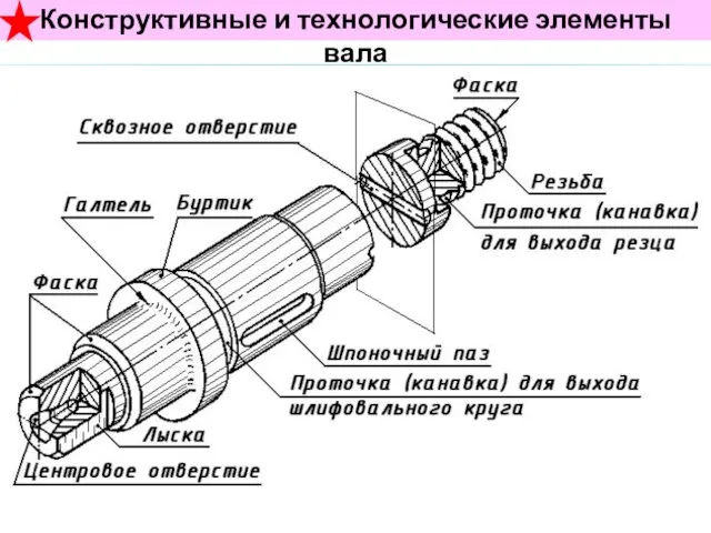 Конструктивные и технологические элементы вала