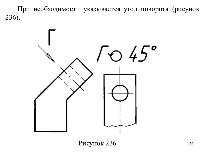 При необходимости указывается угол поворота (рисунок 236). Рисунок 236