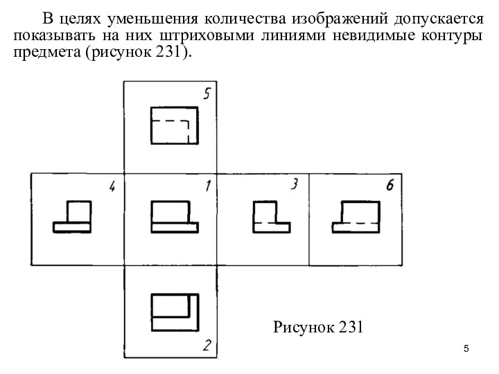 В целях уменьшения количества изображений допускается показывать на них штриховыми