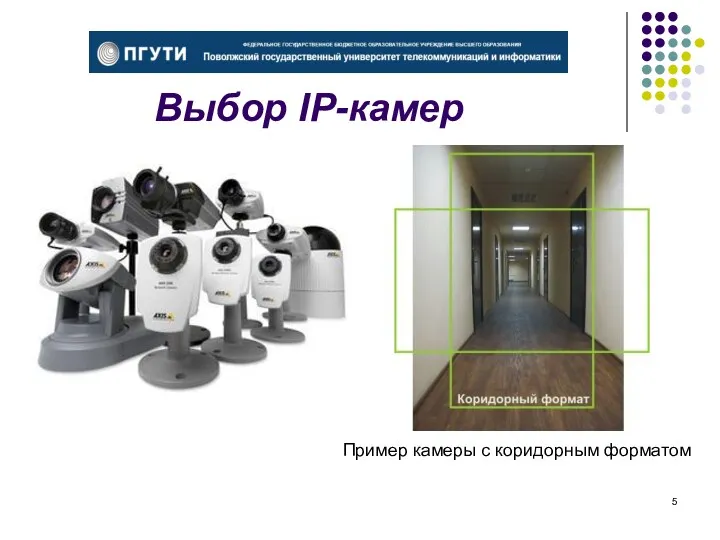 Выбор IP-камер Пример камеры с коридорным форматом