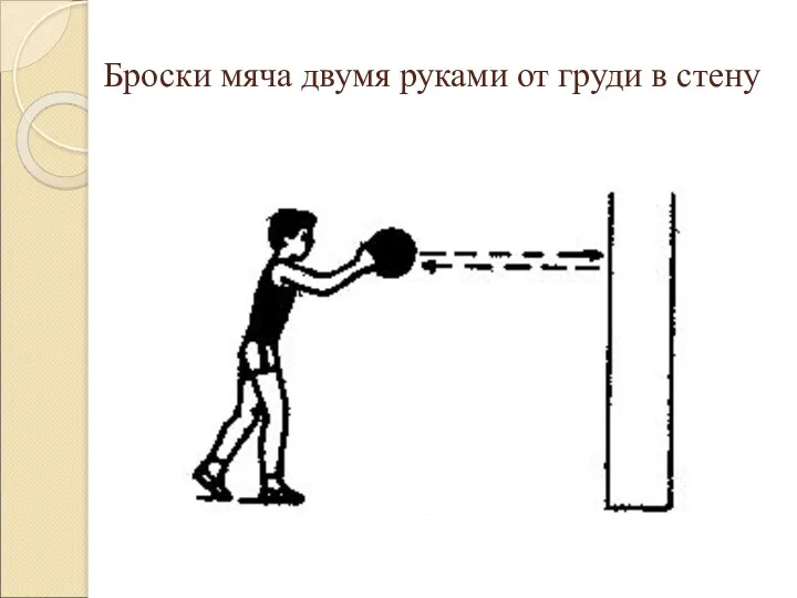 Броски мяча двумя руками от груди в стену