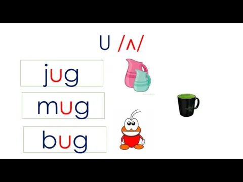 U /ʌ/ jug mug bug