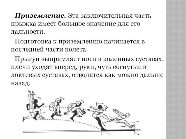 Приземление. Эта заключительная часть прыжка имеет большое значение для его