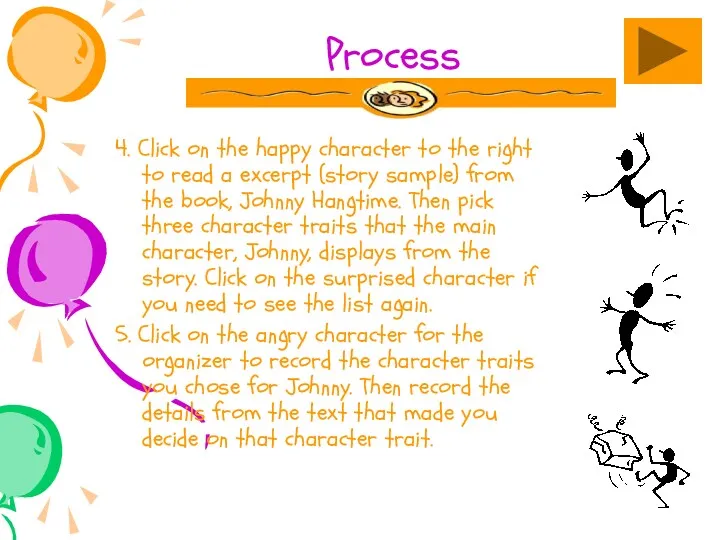 Process 4. Click on the happy character to the right