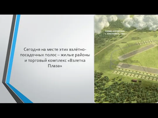 Сегодня на месте этих взлётно-посадочных полос – жилые районы и торговый комплекс «Взлетка Плаза»