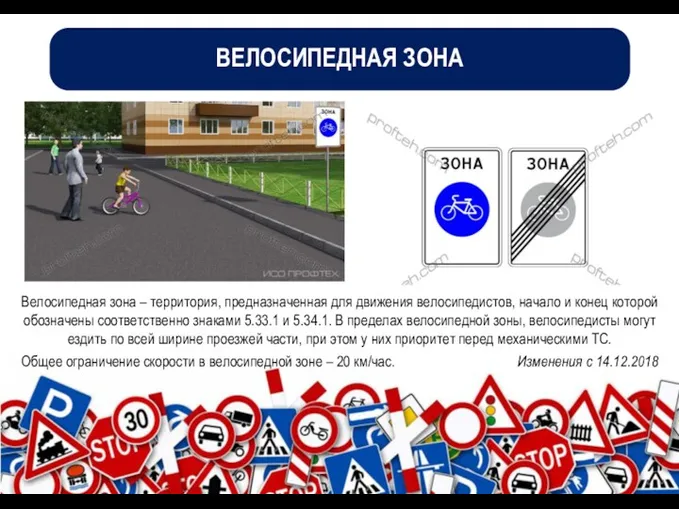 ВЕЛОСИПЕДНАЯ ЗОНА Велосипедная зона – территория, предназначенная для движения велосипедистов,