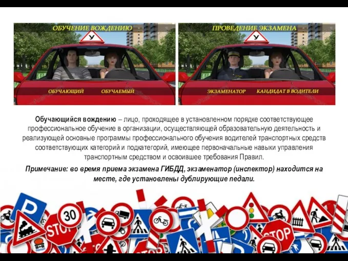 Обучающийся вождению – лицо, проходящее в установленном порядке соответствующее профессиональное