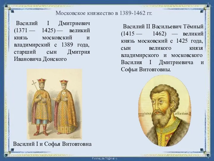 Московское княжество в 1389-1462 гг. Василий I Дмитриевич (1371 —