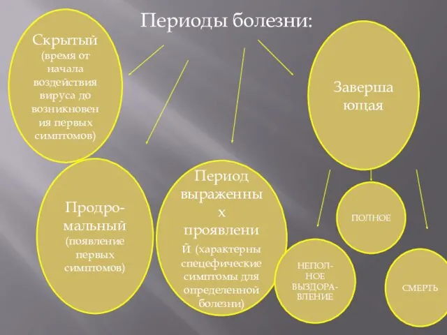 Периоды болезни: Скрытый (время от начала воздействия вируса до возникновения