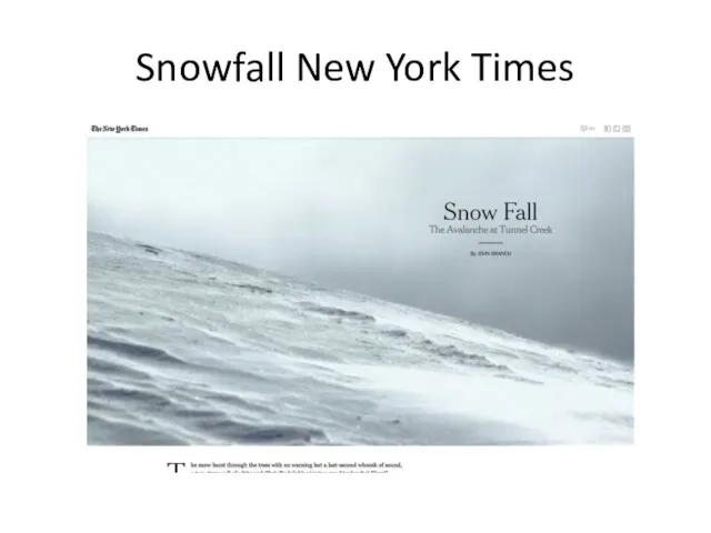 Snowfall New York Times