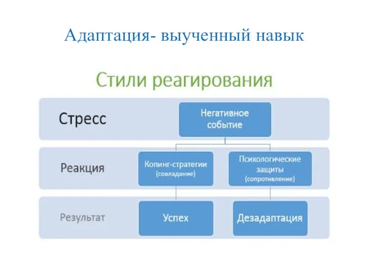 Адаптация- выученный навык