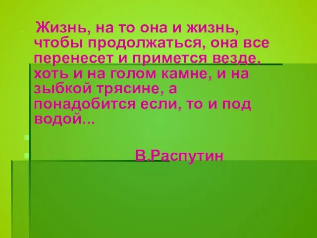 Жизнь, на то она и жизнь, чтобы продолжаться, она все