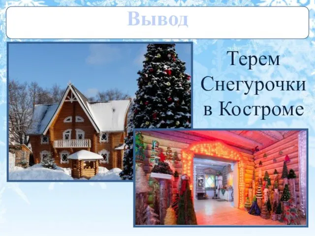 Терем Снегурочки в Костроме Вывод