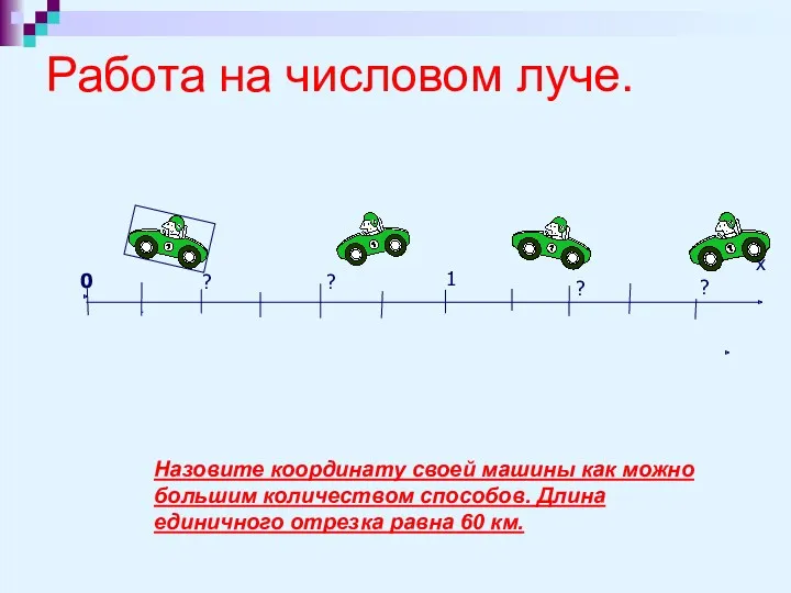 Работа на числовом луче. 0 х ? ? ? Назовите