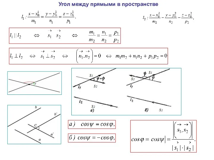 Угол между прямыми в пространстве