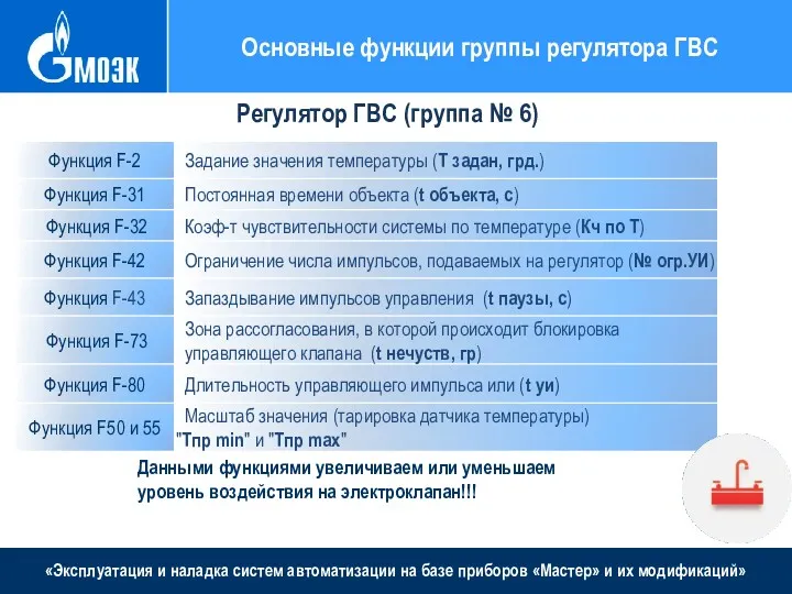 «Эксплуатация и наладка систем автоматизации на базе приборов «Мастер» и