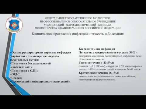 ФЕДЕРАЛЬНОЕ ГОСУДАРСТВЕННОЕ БЮДЖЕТНОЕ ПРОФЕССИОНАЛЬНОЕ ОБРАЗОВАТЕЛЬНОЕ УЧРЕЖДЕНИЕ УЛЬЯНОВСКИЙ ФАРМАЦЕВТИЧЕСКИЙ КОЛЛЕДЖ МИНИСТЕРСТВА