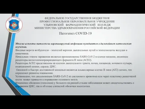 ФЕДЕРАЛЬНОЕ ГОСУДАРСТВЕННОЕ БЮДЖЕТНОЕ ПРОФЕССИОНАЛЬНОЕ ОБРАЗОВАТЕЛЬНОЕ УЧРЕЖДЕНИЕ УЛЬЯНОВСКИЙ ФАРМАЦЕВТИЧЕСКИЙ КОЛЛЕДЖ МИНИСТЕРСТВА