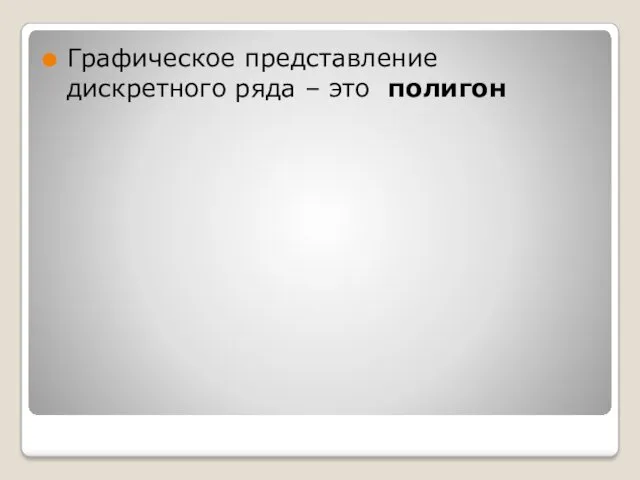 Графическое представление дискретного ряда – это полигон