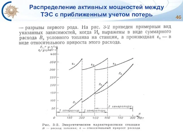 Распределение активных мощностей между ТЭС с приближенным учетом потерь