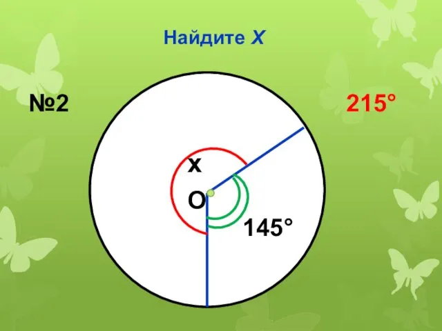 Найдите Х x 145° №2 215° О