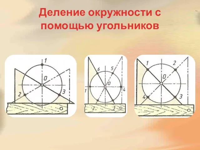 Деление окружности с помощью угольников