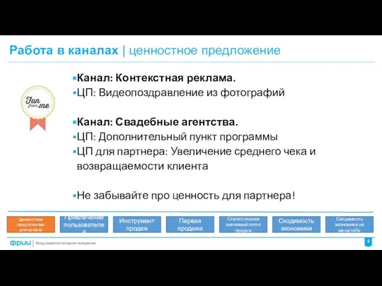 Работа в каналах | ценностное предложение 4 Ценностное предложение для