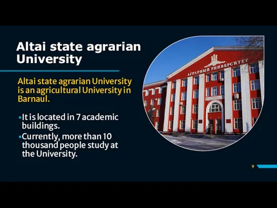 Altai state agrarian University Altai state agrarian University is an